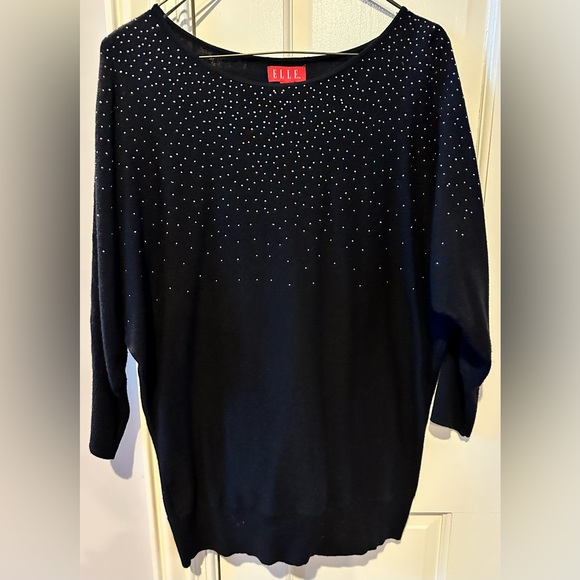 Elle Sweaters - Elle Black Beaded Sweater
